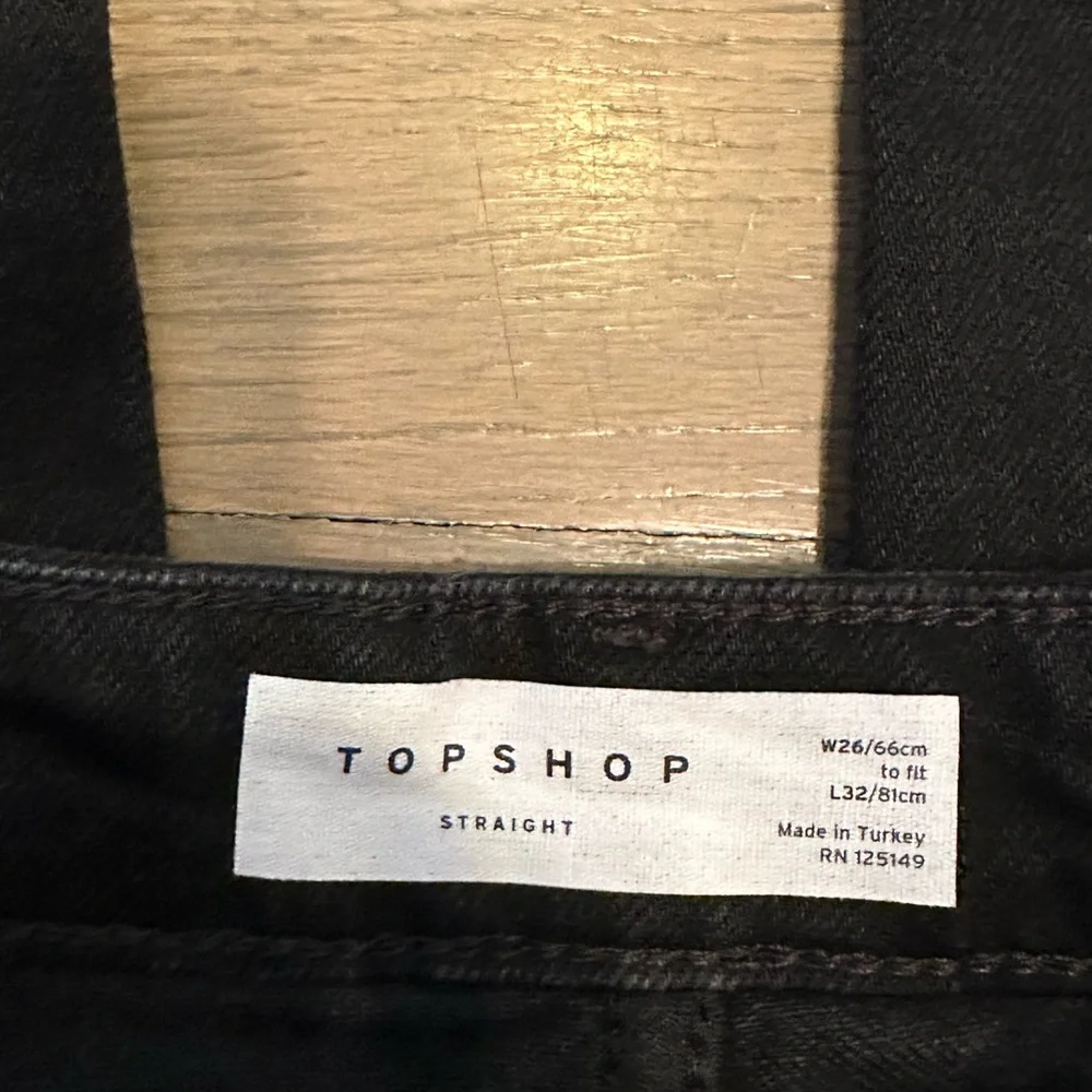 🚨FINAL SALE! PRICE IS FIRM🚨NWT TopShop Black Straight Leg Jeans - Picture 5 of 5